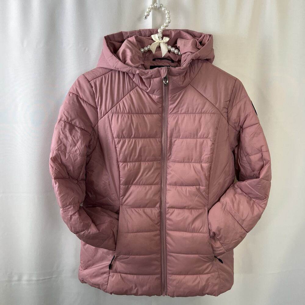 Spyder Clara Rose Colored Hooded Puffer Winter Jacket Youth Girl's Sz S/P/P